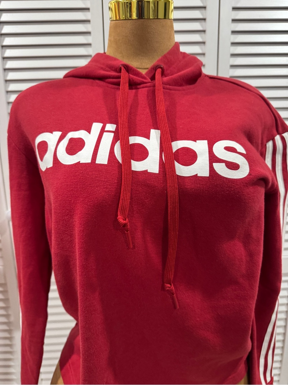 adidas Red Hoodie with White Logo